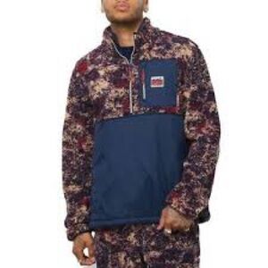 Vans men's Outdoor Club pull over 1/4 zip fleece jacket size Medium